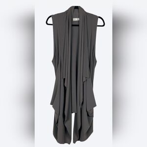 Sympli Classic Gray Longline Open Vest